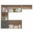 Cozinha Compacta Suspensa Ivete 5 Portas Carvalho Nature/chum