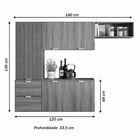 Cozinha Compacta Suspensa Ivete 5 Portas Carvalho Nature/off