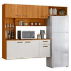 Cozinha Compacta Suspensa Manu 6 Portas Freijó Off Acetinado