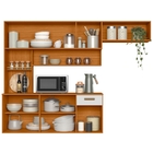 Cozinha Compacta Suspensa Manu 6 Portas Freijó Off Acetinado