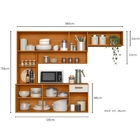 Cozinha Compacta Suspensa Manu 6 Portas Freijó Off Acetinado