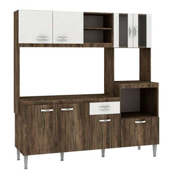 Cozinha Compacta Tati 8 Pt 1 Gv Naturalle Com Branco