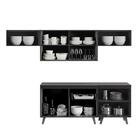 Cozinha Compacta Thela Emília 5 Pçs C/ Armário E Balcão Preto