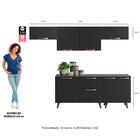 Cozinha Compacta Thela Emília 5 Pçs C/ Armário E Balcão Preto