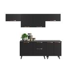 Cozinha Compacta Thela Emília 5 Pçs C/ Armário E Balcão Preto