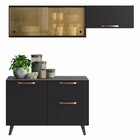 Cozinha Compacta Thela Emília 5 Portas 1 Gaveta Preto - Telas