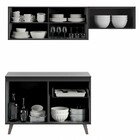 Cozinha Compacta Thela Emília 5 Portas 1 Gaveta Preto - Telas