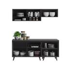 Cozinha Compacta Thela Emília 7 Portas 1 Gaveta Preto 912414