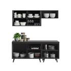 Cozinha Compacta Thela Emília 7 Portas 1 Gaveta Preto 912414