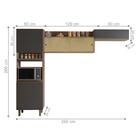 Cozinha Compacta Tripoli Carvalho Grafite