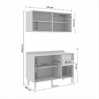 Cozinha Compacta Valencia Com Vidro 2 Peças 5 Portas 2 Gaveta