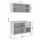 Cozinha Compacta Valencia Com Vidro 2 Peças 6 Portas 2 Gaveta