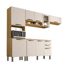 Cozinha Compacta Valencia Com Vidro 4 Peças 9 Portas 2 Gaveta