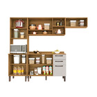 Cozinha Compacta Valencia Com Vidro 4 Peças 9 Portas 2 Gaveta