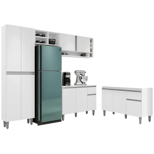 Cozinha Compacta Vanessa E Balcão Gabinete Sem Tampo Tatiane