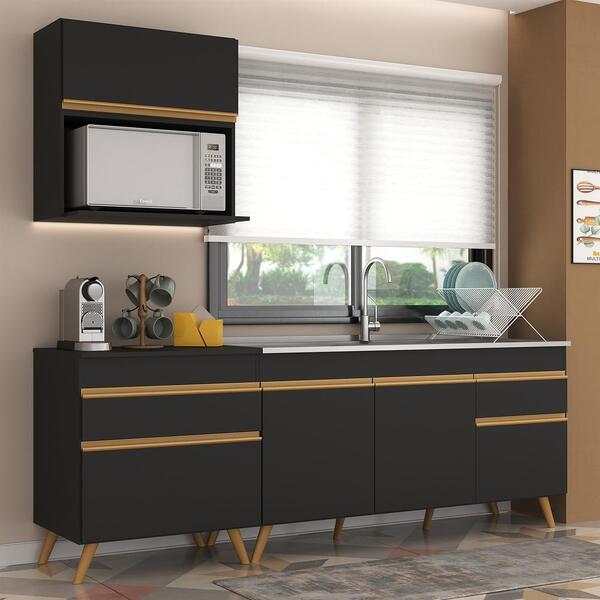 Cozinha Compacta Veneza Gb Multimóveis Mp2075 Com Armário E B