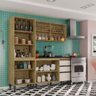 Cozinha Compacta Viana Com Balcão 8 Portas 3 Gavetas Somopar