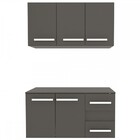 Cozinha Compacta Victória 5 Portas 2 Gavetas Preto Fosco - Pa