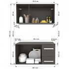 Cozinha Compacta Victória 5 Portas 2 Gavetas Preto Fosco - Pa