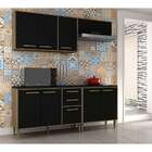 Cozinha Compacta Vitória 8 Pt 3 Gv Preta E Avelã