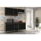 Cozinha Compacta Vitória 8 Pt 3 Gv Preta E Avelã