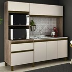 Cozinha Compacta Vitória New 6 Portas 1 Gaveta Carvalho/off W