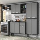 Cozinha Compacta Xangai 9 Portas Multimóveis Preta/grafite