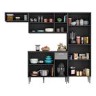 Cozinha Compacta Xangai 9 Portas Multimóveis Preta/grafite