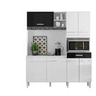 Cozinha Compacta Yara 160 Branco Preto