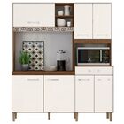 Cozinha Compacta Yara 7 Portas 1 Gaveta Off White/evora - Nic
