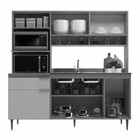 Cozinha Compacta Zafira 7 Portas 1 Gaveta Nogal/grey - Deibe