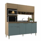 Cozinha Compacta Zafira 7 Portas 1 Gaveta Nogal/grey - Deibe