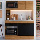 Cozinha Compacta Zeta 4 Portas 1 Gaveta Naturalle/preto Fosco