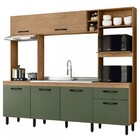 Cozinha Compacta Zoe 6 Portas 1 Gaveta Freijó/jade - Mx Móveis