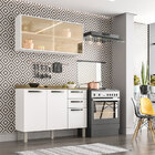 Cozinha Completa 05 Portas E 02 Gavetas Com Vidro Dani Branco