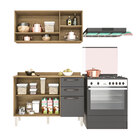 Cozinha Completa 06 Portas E 02 Gavetas Dani Carvalho/grafite