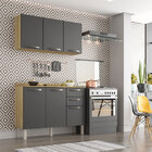 Cozinha Completa 06 Portas E 02 Gavetas Dani Carvalho/grafite