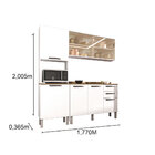 Cozinha Completa 07 Portas E 02 Gavetas Com Vidro Dani Branco