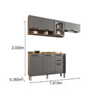 Cozinha Completa 07 Portas E 02 Gavetas Dani Carvalho/grafite