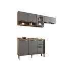 Cozinha Completa 07 Portas E 02 Gavetas Dani Carvalho/grafite