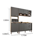 Cozinha Completa 08 Portas E 02 Gavetas Dani Carvalho/grafite