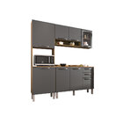 Cozinha Completa 08 Portas E 02 Gavetas Dani Carvalho/grafite