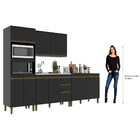 Cozinha Completa 09 Portas Sendo 02 Portas De Vidro 03 Gaveta