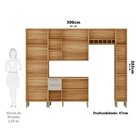 Cozinha Completa 100% Mdf 300cm 5 Peças Com Tampo Itália Espr