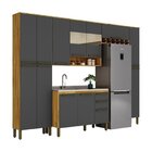 Cozinha Completa 100% Mdf 300cm 5 Peças Sem Tampo Com Vidro R