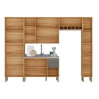 Cozinha Completa 100% Mdf 300cm 5 Peças Sem Tampo Com Vidro R