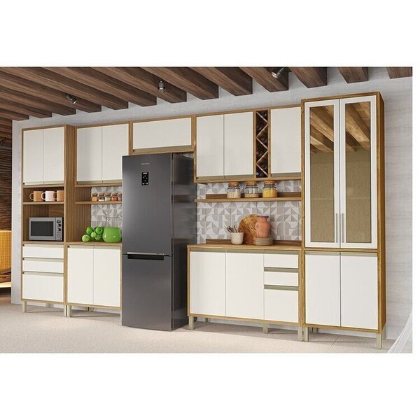 Cozinha Completa 100% Mdf 420cm 7 Peças 17 Portas Com Tampo B