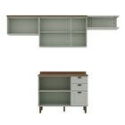 Cozinha Completa 100% Mdf 4 Peças Iluminata Verde Mint/ébano