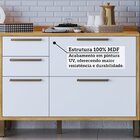 Cozinha Completa 100% Mdf 5 Peças 11 Portas 4 Gavetas E Vidro