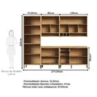 Cozinha Completa 100% Mdf 5 Peças 11 Portas 4 Gavetas E Vidro
